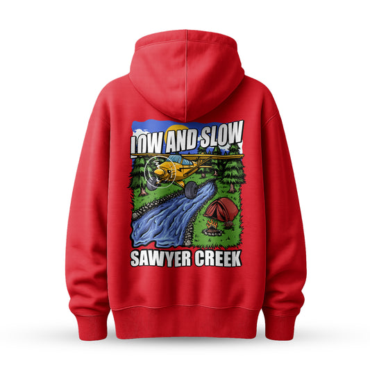 Low and Slow Sawyer Creek Hoodie – Vintage Adventure Graphic Hoodie
