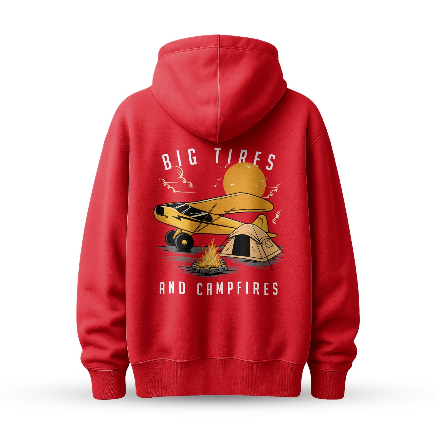 Big Tires and Campfires Hoodie, Heartfelt Love Hoodie, Cozy Hooded Sweatshirt for Gifts, Comfort Wear, Unisex Sweatshirt